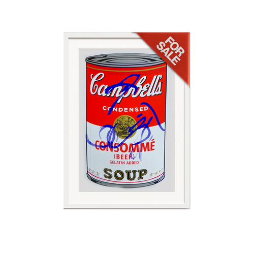 Blue marks on Andy Warhol's Campbell's Soup Cans